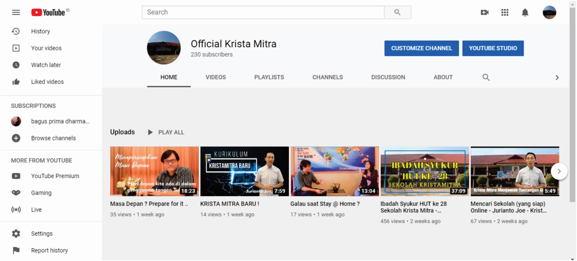 Official Channel Youtube Krista Mitra